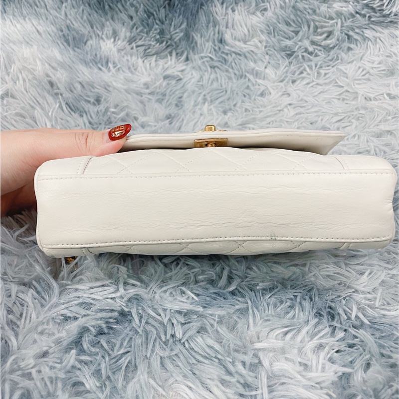 Chanel Vintage Classic White  Diana Bag 白色金扣香奈兒-10