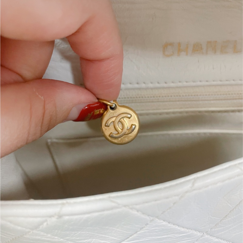 Chanel Vintage Classic White  Diana Bag 白色金扣香奈兒-14