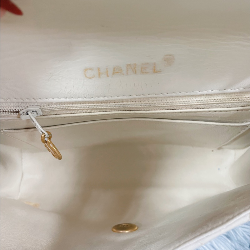 Chanel Vintage Classic White  Diana Bag 白色金扣香奈兒-15