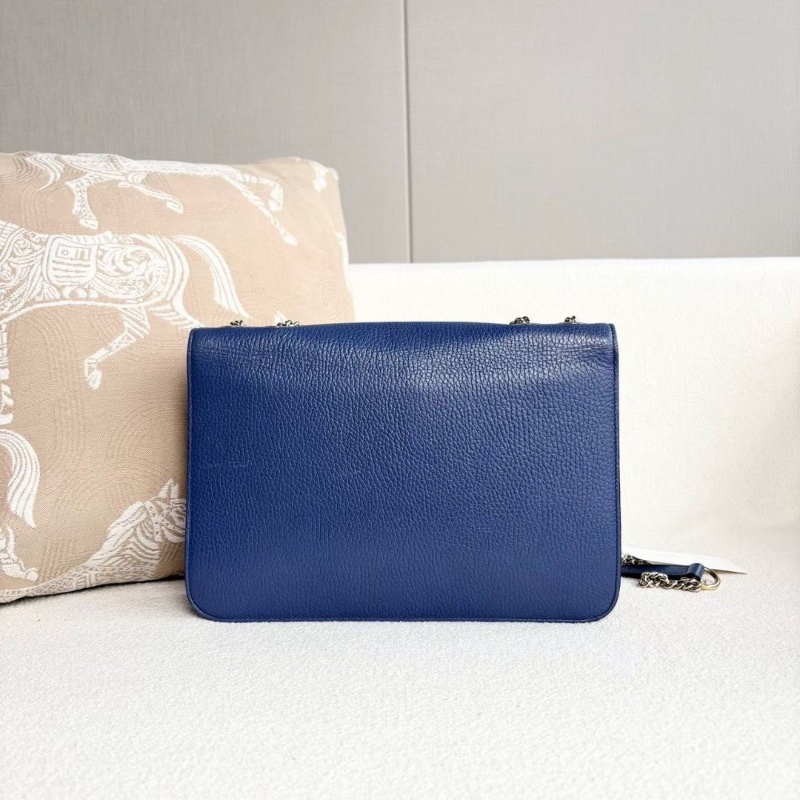 Gucci雙G風琴包中號 藍色 牛皮28*20*8 9新配件塵袋-2