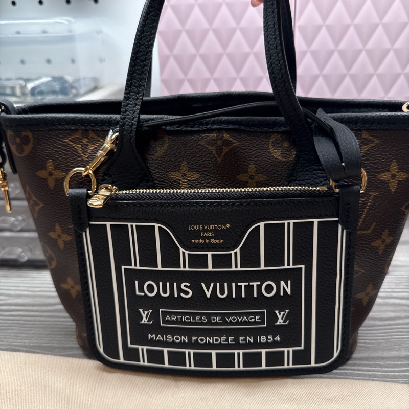 路易威登 Louis Vuitton Neverfull BB斜背雙面包（99新）有小包-9