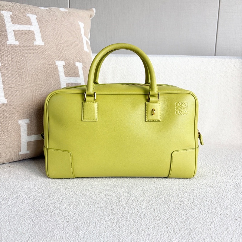 Loewe Amazona28手提斜背包酪梨綠金扣 28.5*17*10 98新配件肩帶 鑰匙 鎖 塵袋-4