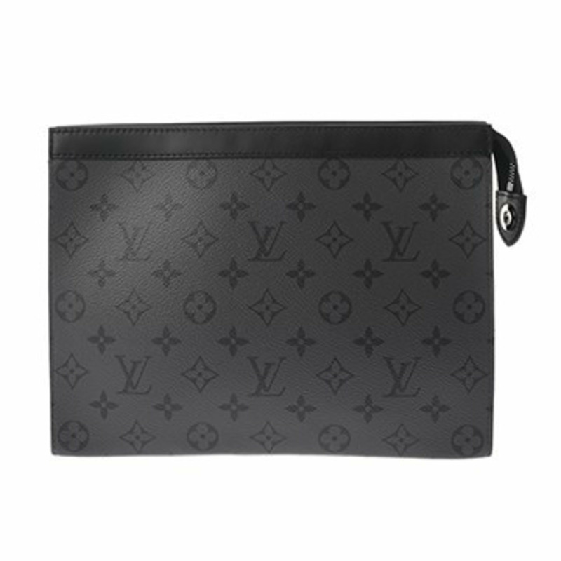 路易威登 (LOUIS VUITTON) Monogram Eclipse Reverse Pochette Voyage Grey M69535 男士帆布手拿包 A 級二手 Ginzo-0