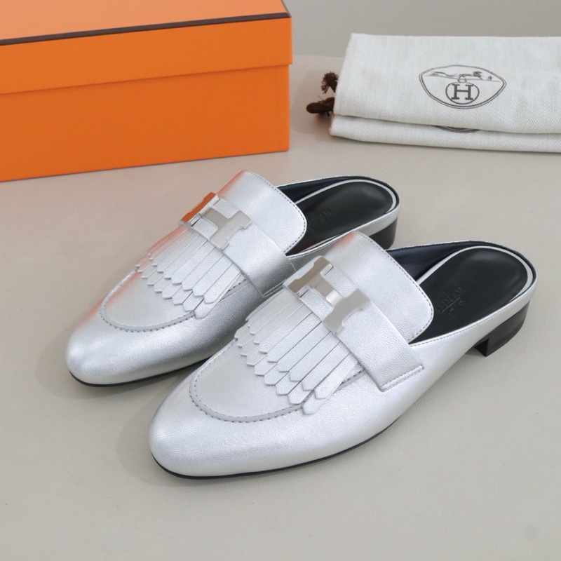 99閒置新 未使用Hermès愛馬仕 Rivoli圓頭包頭女士拖鞋,36碼 配件盒子防塵袋-0