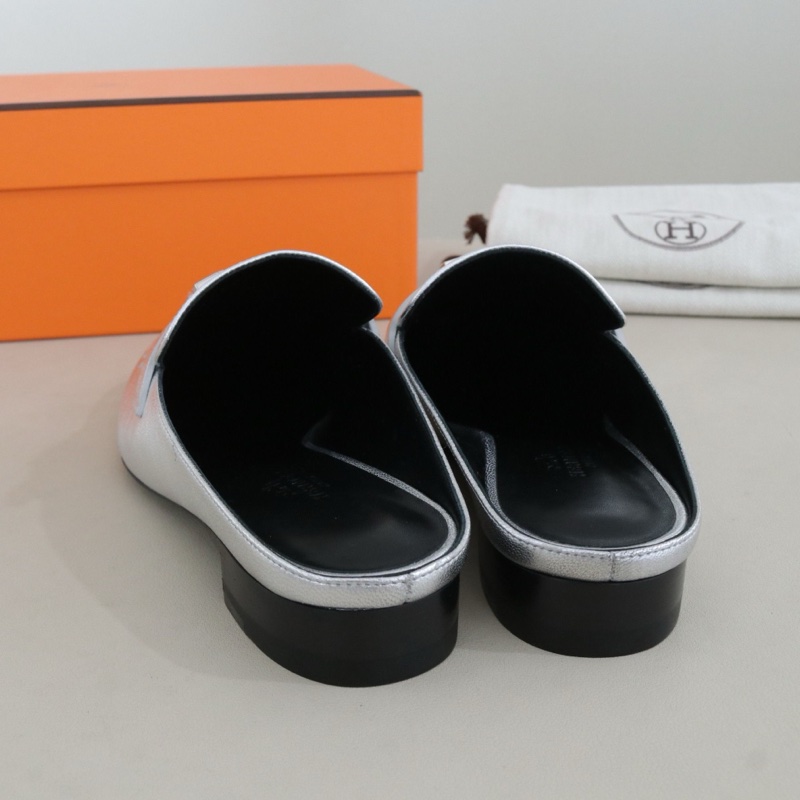 99閒置新 未使用Hermès愛馬仕 Rivoli圓頭包頭女士拖鞋,36碼 配件盒子防塵袋-3