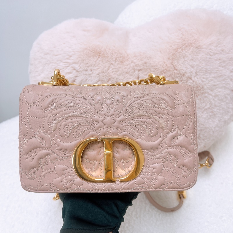 Dior caro 粉色小號鏈條肩背包-1