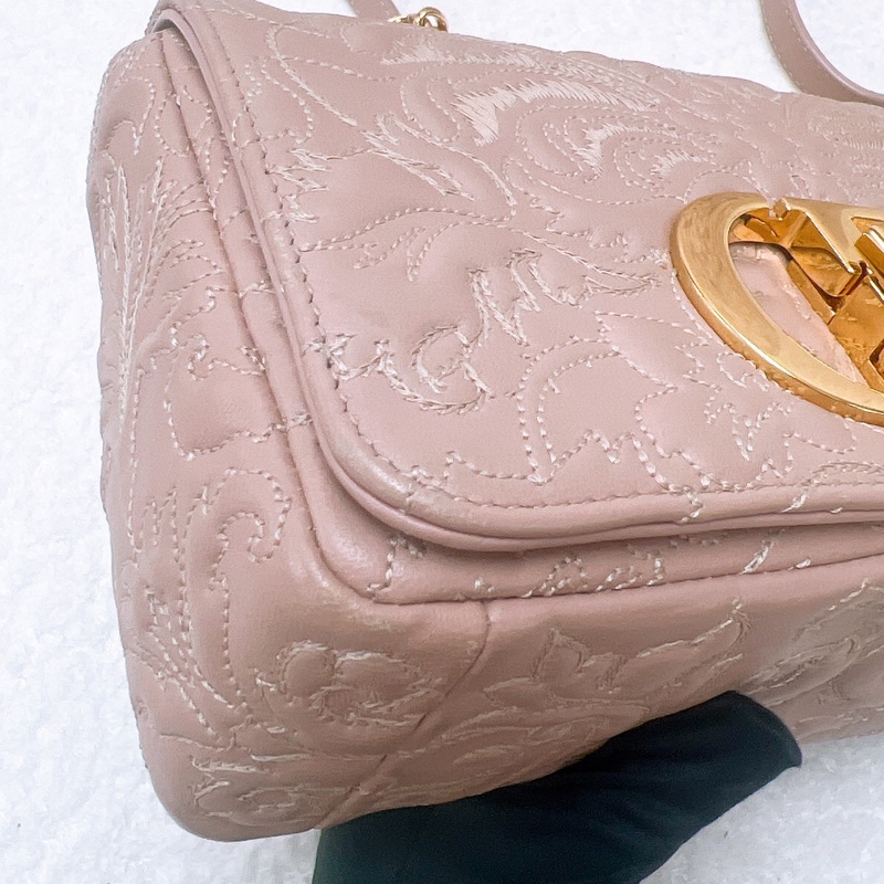 Dior caro 粉色小號鏈條肩背包-5