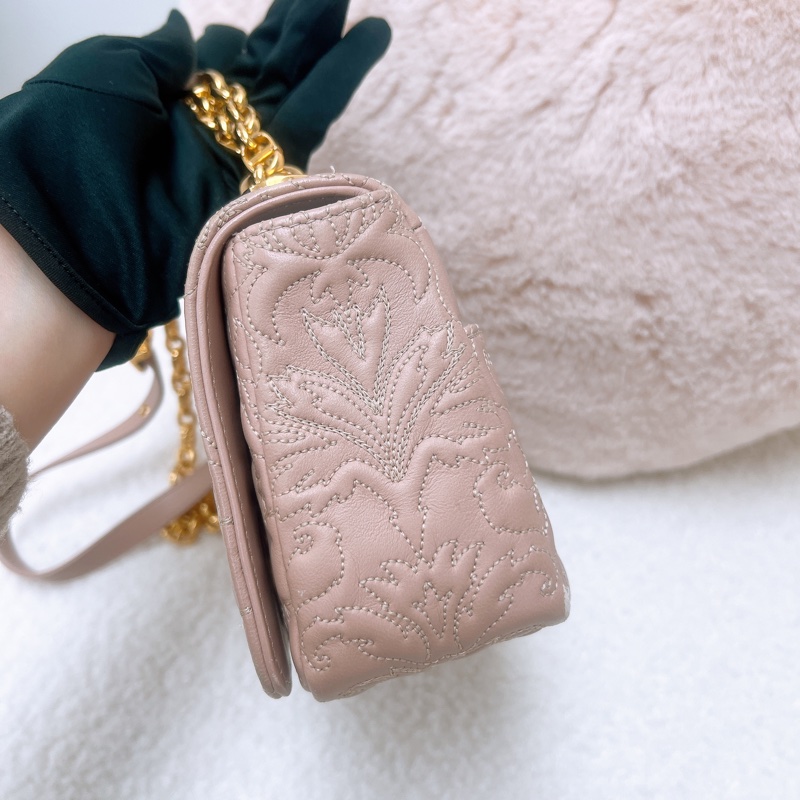 Dior caro 粉色小號鏈條肩背包-6