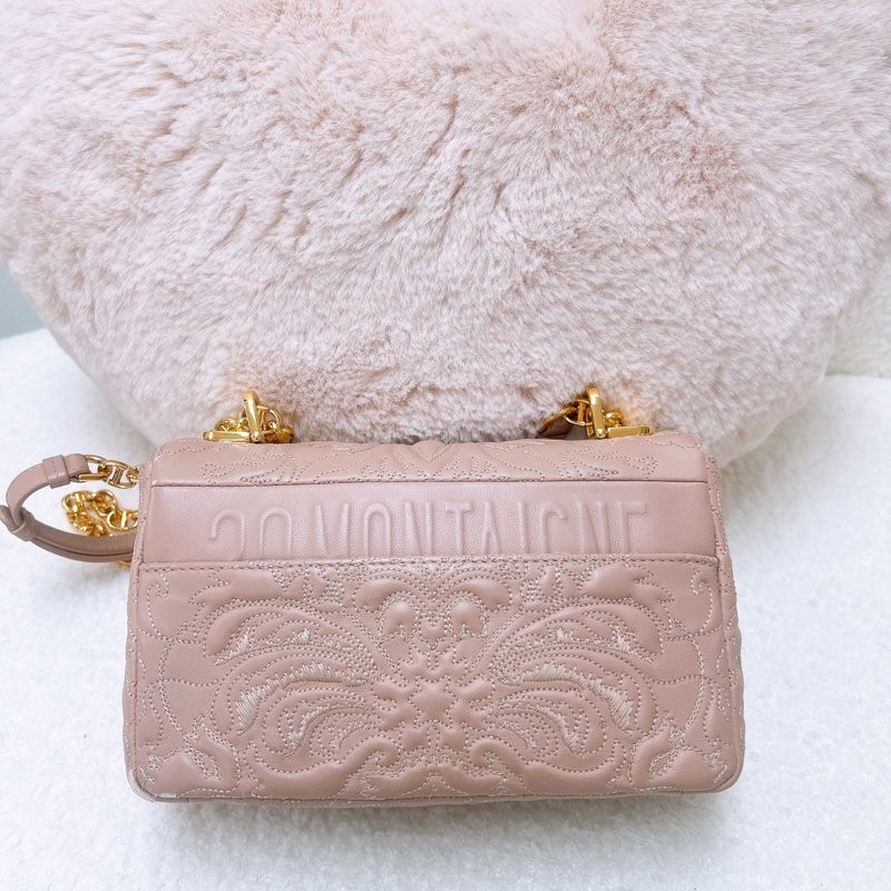 Dior caro 粉色小號鏈條肩背包-7