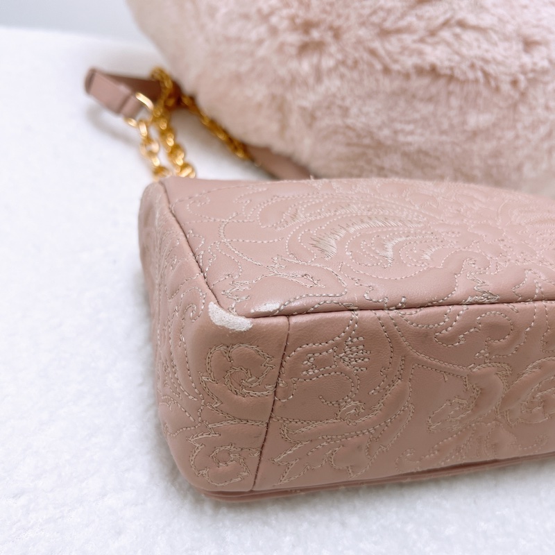 Dior caro 粉色小號鏈條肩背包-8