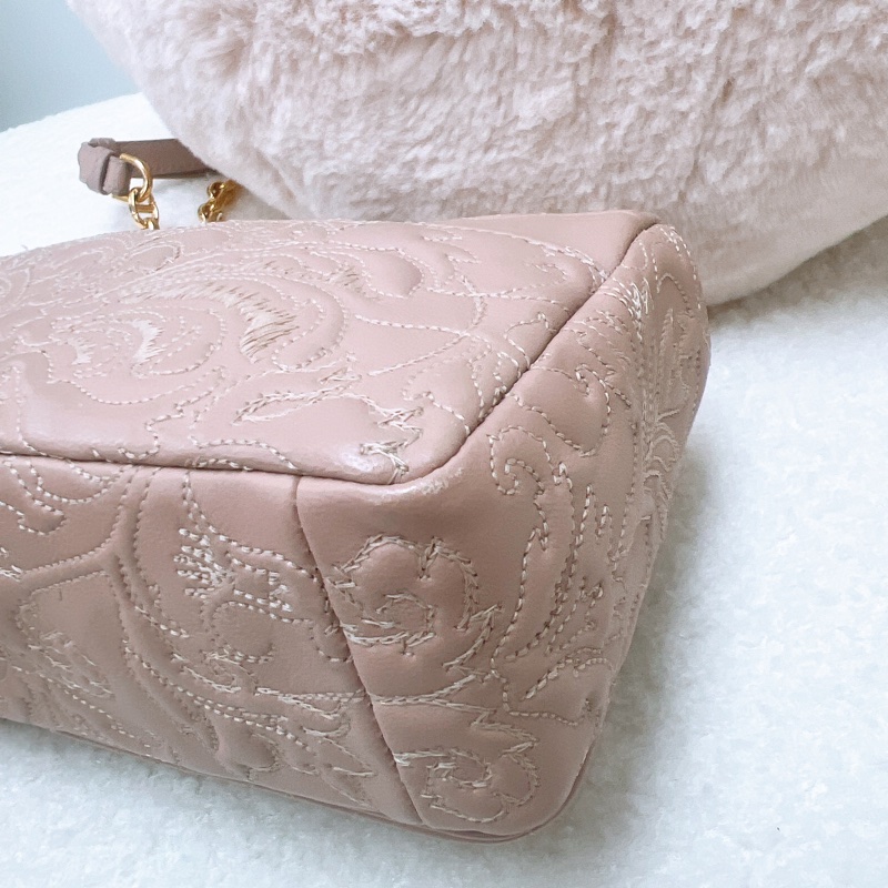 Dior caro 粉色小號鏈條肩背包-9