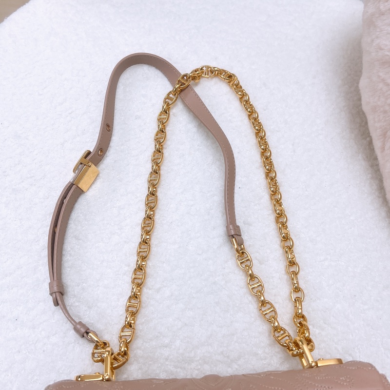 Dior caro 粉色小號鏈條肩背包-11