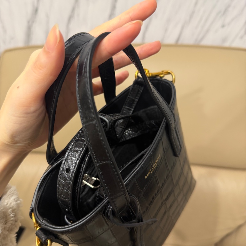全新全配🈶購證❤️ ysl #黑金 #鱷魚壓紋 #琴譜包 mini #托特-9