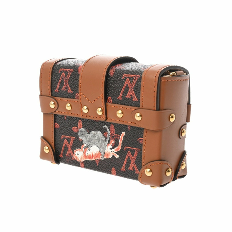 路易威登 (LOUIS VUITTON) Catgram Essential Trunk 棕色 M63892 男女 Monogram 帆布皮革吊飾 A 級二手 Ginzo-2