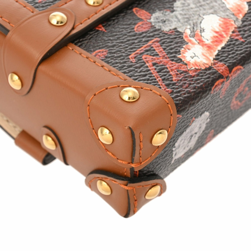 路易威登 (LOUIS VUITTON) Catgram Essential Trunk 棕色 M63892 男女 Monogram 帆布皮革吊飾 A 級二手 Ginzo-6