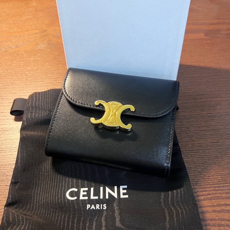 Celine黑色短夾-0
