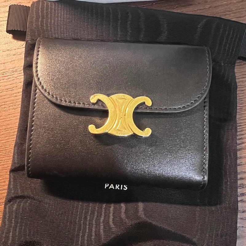 Celine黑色短夾-9