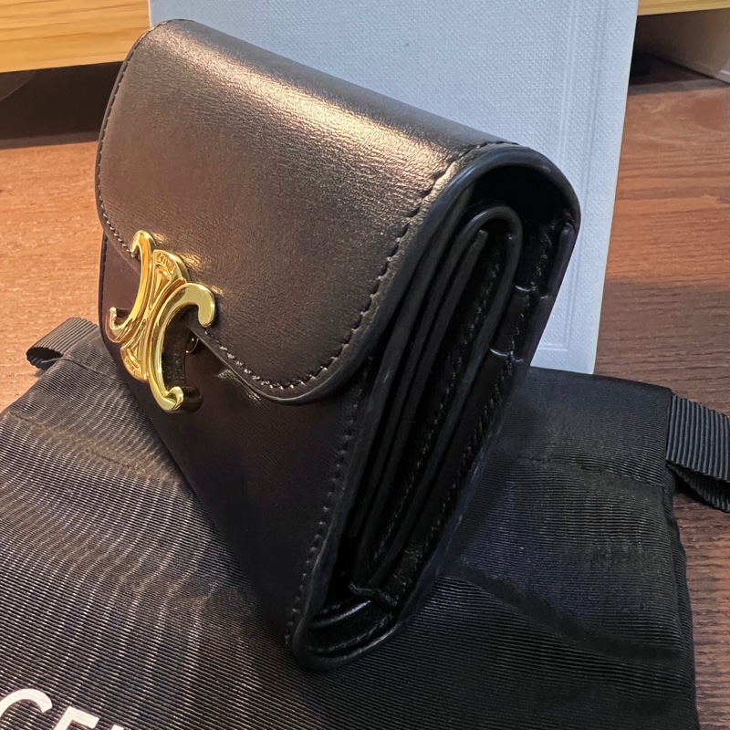 Celine黑色短夾-12