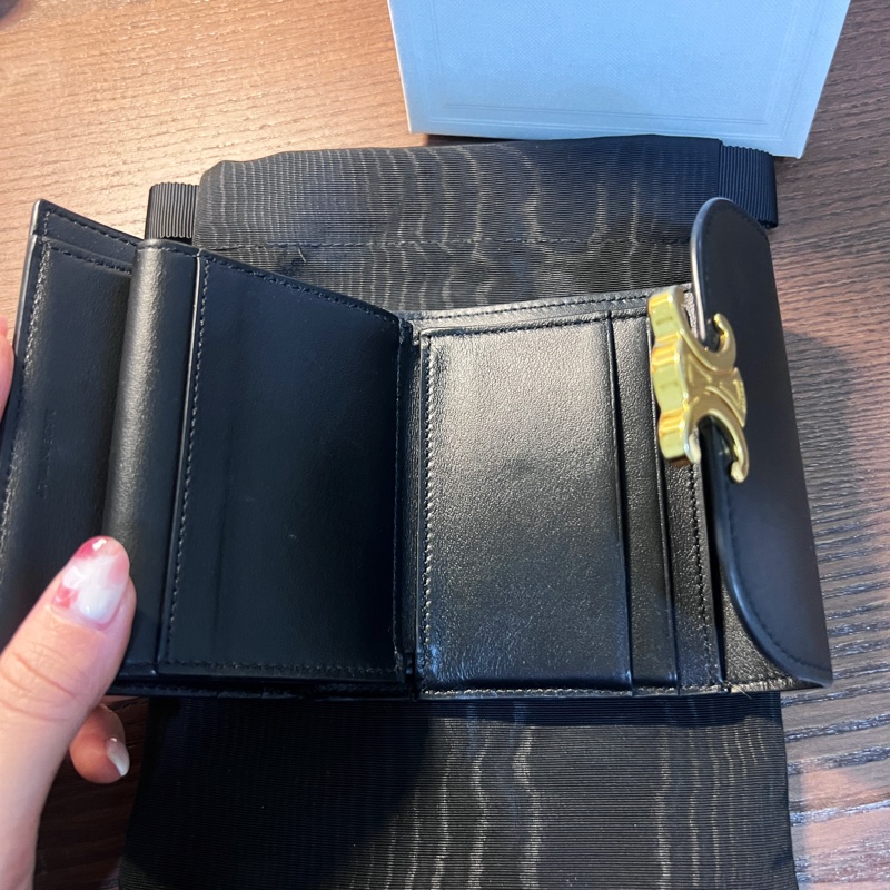 Celine黑色短夾-14