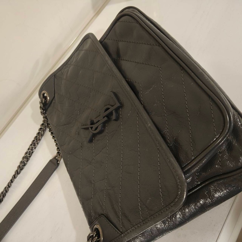 99新🈶購證❤️ ysl #灰色 #油蠟皮 #niki #中號-4