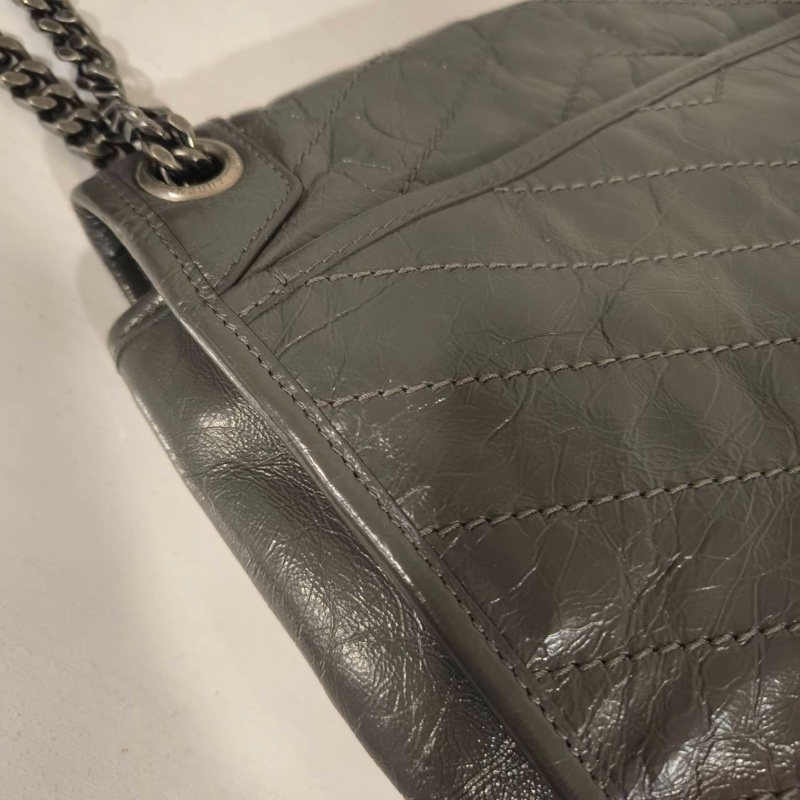 99新🈶購證❤️ ysl #灰色 #油蠟皮 #niki #中號-12