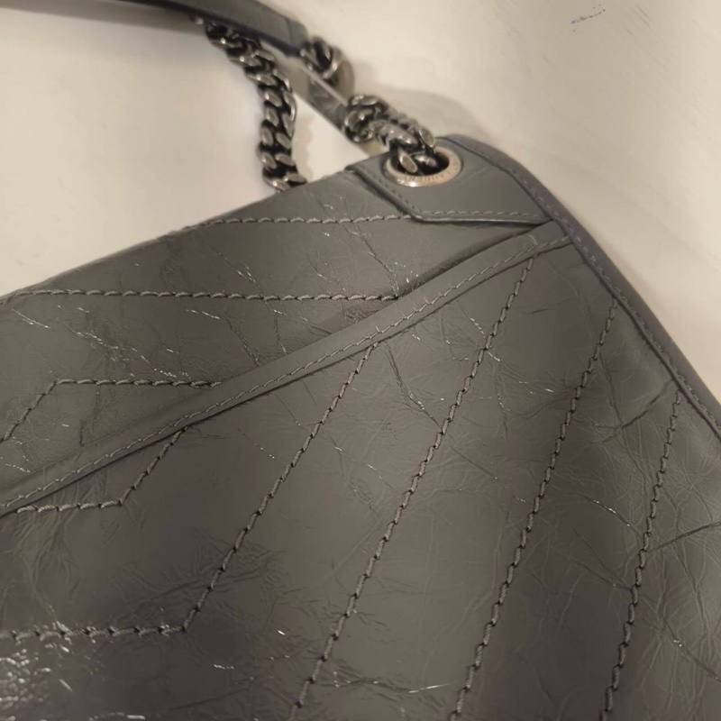 99新🈶購證❤️ ysl #灰色 #油蠟皮 #niki #中號-14