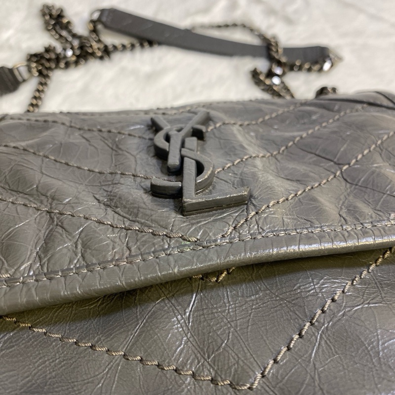 🈶購證❤️ ysl #灰色 #油蠟皮 #niki #中號-12