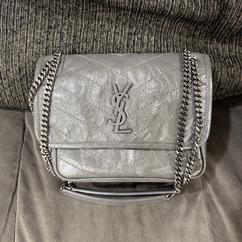 🈶購證❤️ ysl #灰色 #油蠟皮 #niki #小號-2