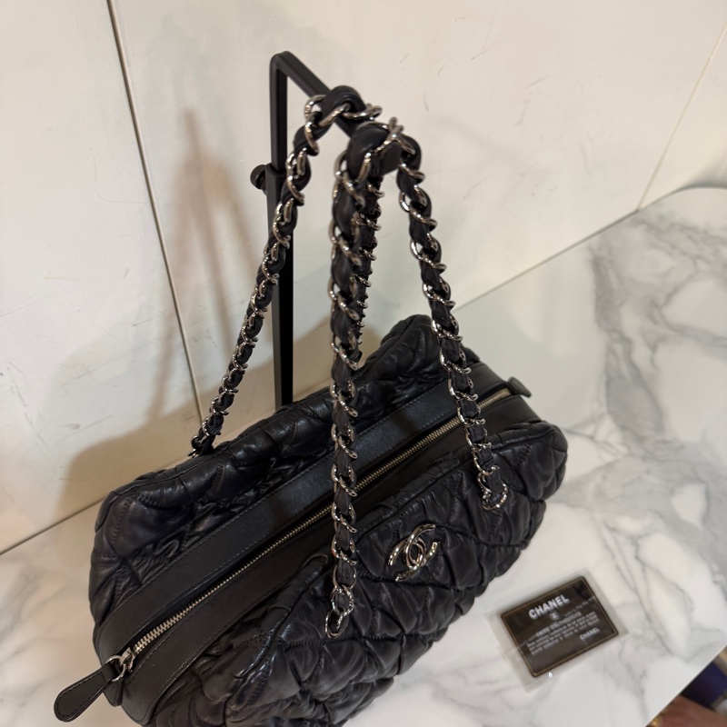 99新🈶保卡❤️香奈兒 #泡芙包 #黑銀 #托特包 #肩背包-11