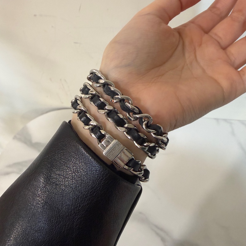 S碼🈶盒子❤️香奈兒 #黑銀方糖手錶 #premiere #三圈手錶 #首映錶-10