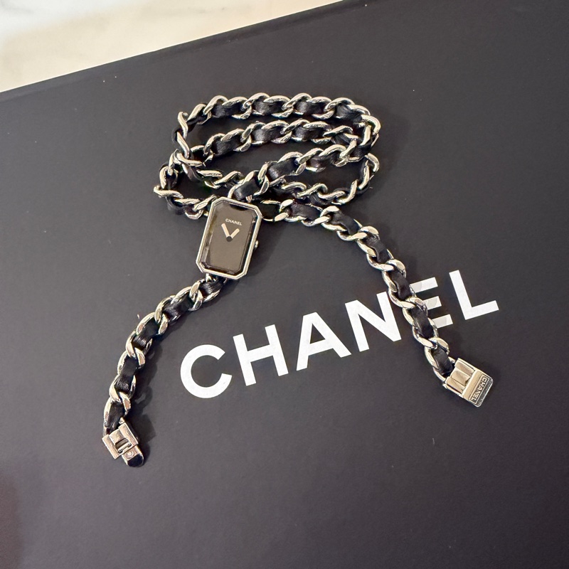 S碼🈶盒子❤️香奈兒 #黑銀方糖手錶 #premiere #三圈手錶 #首映錶-19