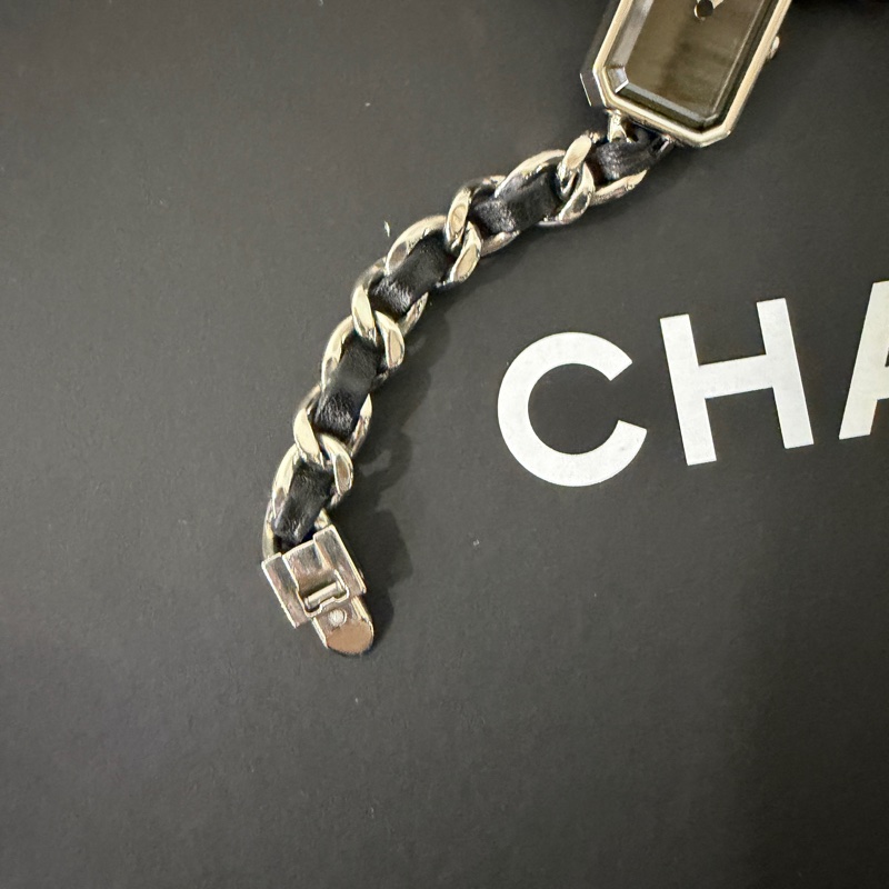 S碼🈶盒子❤️香奈兒 #黑銀方糖手錶 #premiere #三圈手錶 #首映錶-20