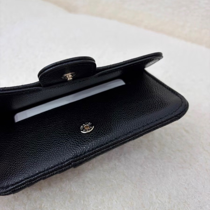 全新全配🈶購證❤️晶片款❤️ 香奈兒 #黑金 #荔枝皮 #卡包 #零錢包-8