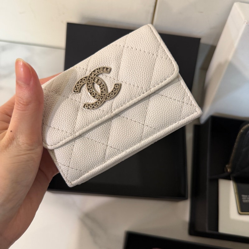 全配❤️晶片款❤️香奈兒 #白金 #荔枝皮 #mini #短夾-1