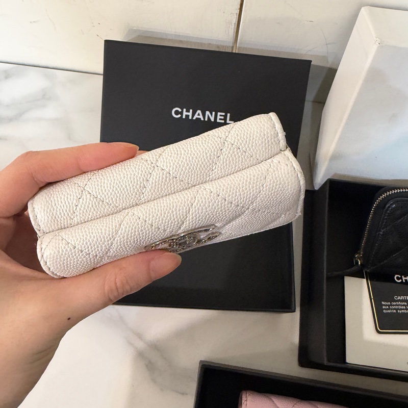 全配❤️晶片款❤️香奈兒 #白金 #荔枝皮 #mini #短夾-2