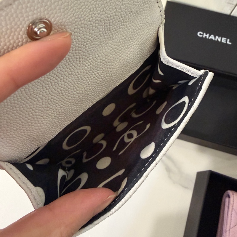 全配❤️晶片款❤️香奈兒 #白金 #荔枝皮 #mini #短夾-8