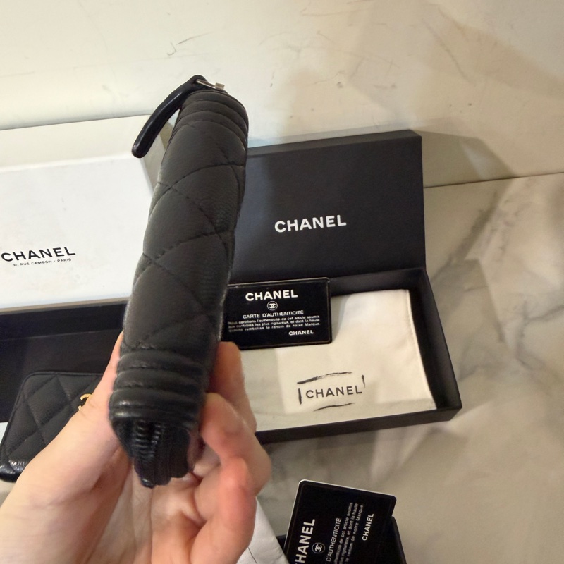 全配❤️ 香奈兒 #黑銀 #荔枝皮 #boy #零錢包-3