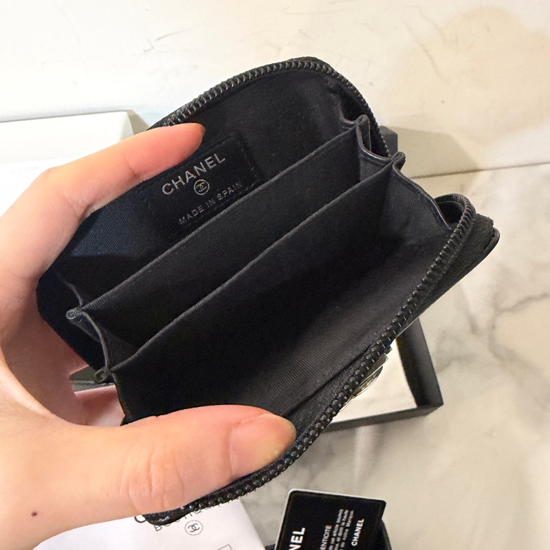 全配❤️ 香奈兒 #黑銀 #荔枝皮 #boy #零錢包-6