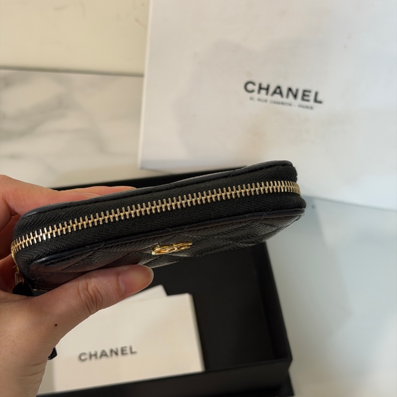 全配❤️ 香奈兒 #黑金 #荔枝皮 #經典ㄇ拉 #零錢包-2