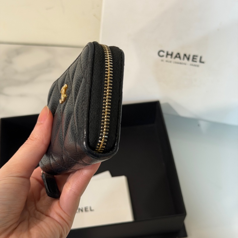 全配❤️ 香奈兒 #黑金 #荔枝皮 #經典ㄇ拉 #零錢包-4