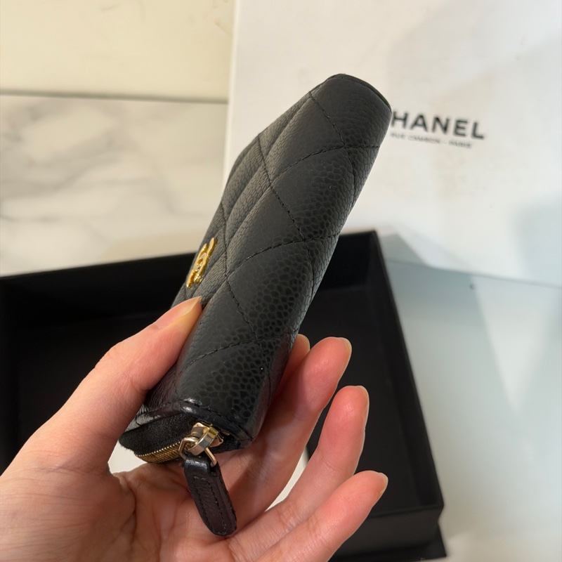全配❤️ 香奈兒 #黑金 #荔枝皮 #經典ㄇ拉 #零錢包-5