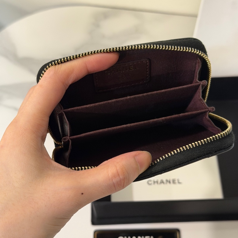 全配❤️ 香奈兒 #黑金 #荔枝皮 #經典ㄇ拉 #零錢包-6