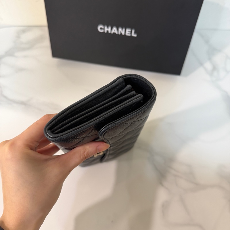 全配❤️ 香奈兒 #黑金 #荔枝皮 #二折 #長夾-3