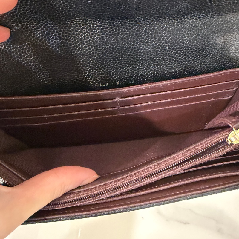 全配❤️ 香奈兒 #黑金 #荔枝皮 #二折 #長夾-12