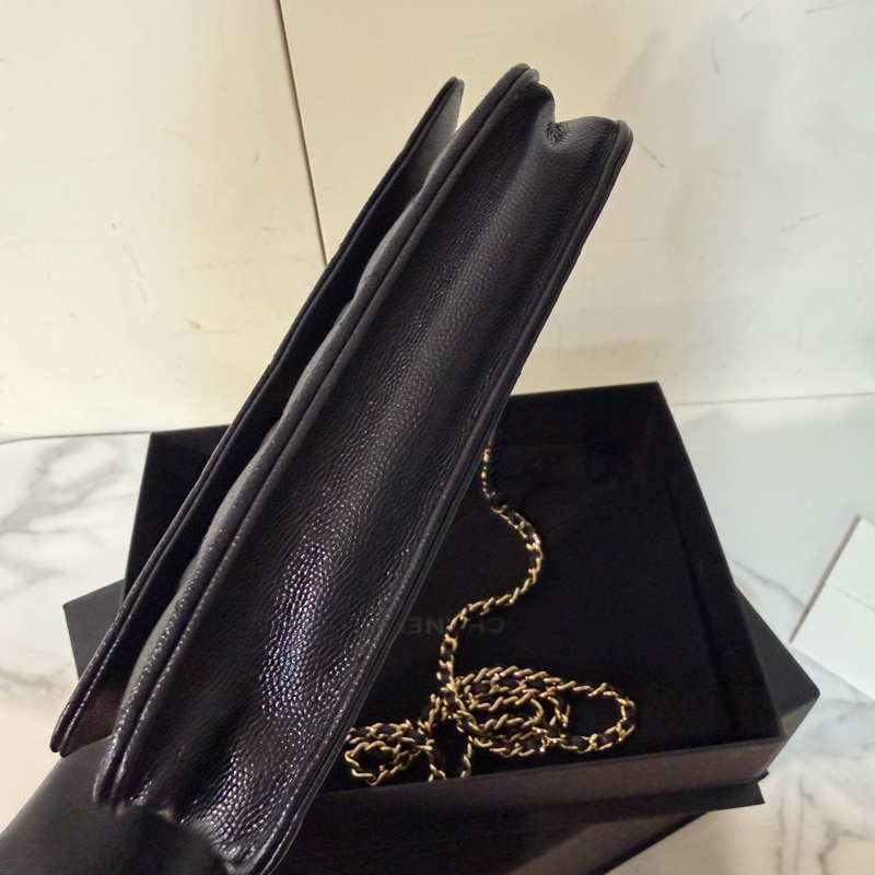 全新全配❤️ 香奈兒 #午夜藍 #荔枝皮 #woc #金釦-3