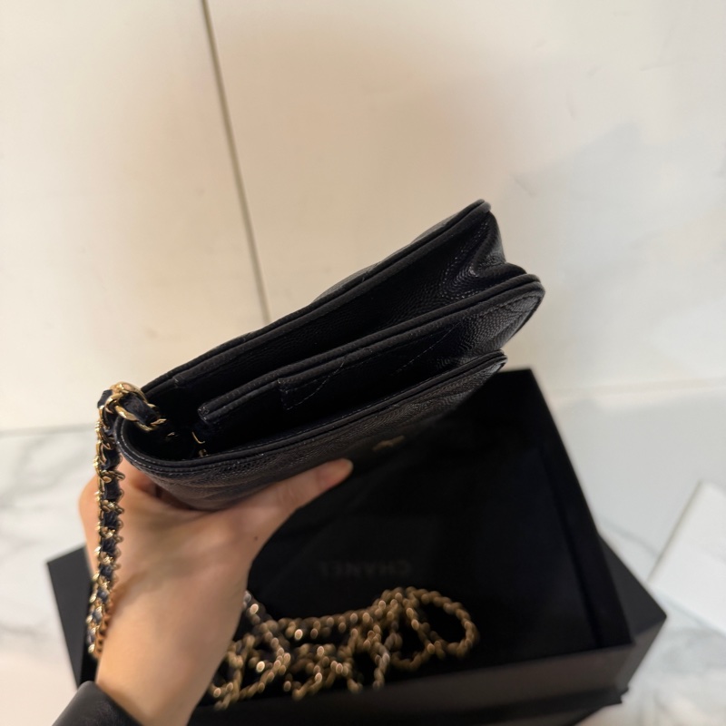 全新全配❤️ 香奈兒 #午夜藍 #荔枝皮 #woc #金釦-5