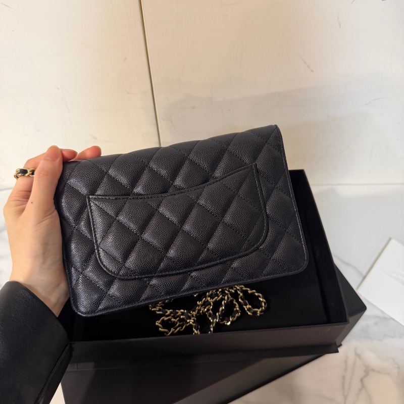 全新全配❤️ 香奈兒 #午夜藍 #荔枝皮 #woc #金釦-6