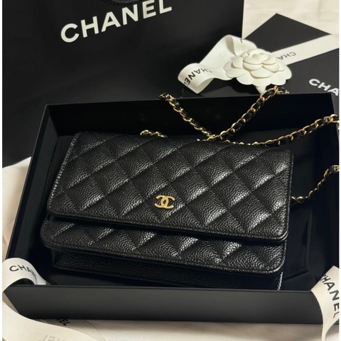 全新全配❤️晶片款❤️ 香奈兒 #黑金 #荔枝皮 #woc