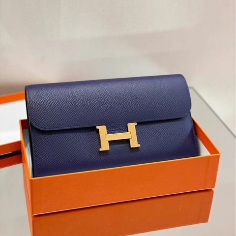 99新🈶購證❤️ 愛馬仕 #寶石藍 #金釦 #康康 #長夾