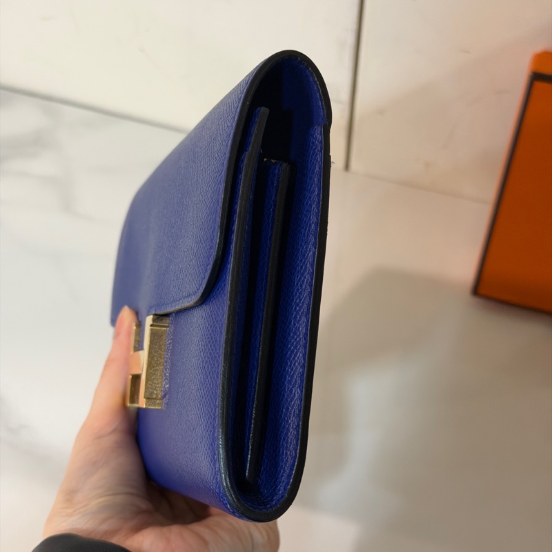 99新🈶購證❤️ 愛馬仕 #寶石藍 #金釦 #康康 #長夾-6